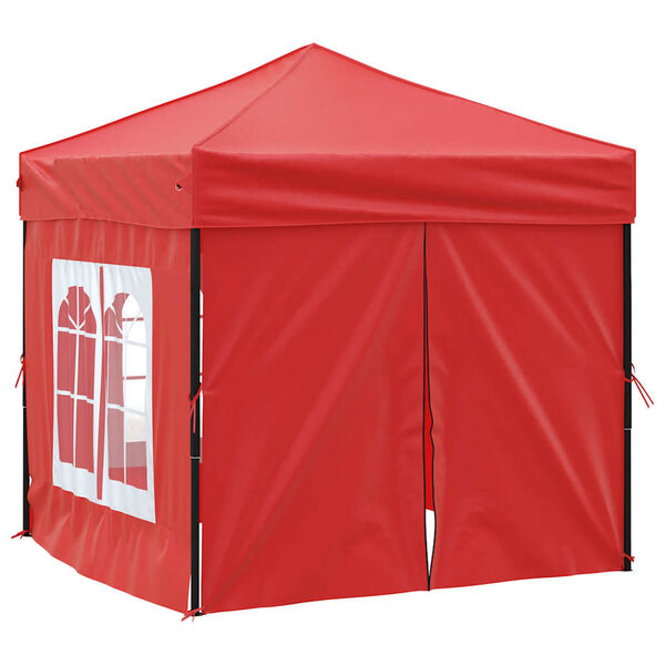 vidaXL Folding Party Tent with Sidewalls Red 2x2 m