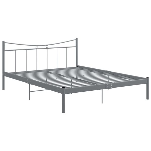 vidaXL Bed Frame without Mattress Grey Metal 160x200 cm