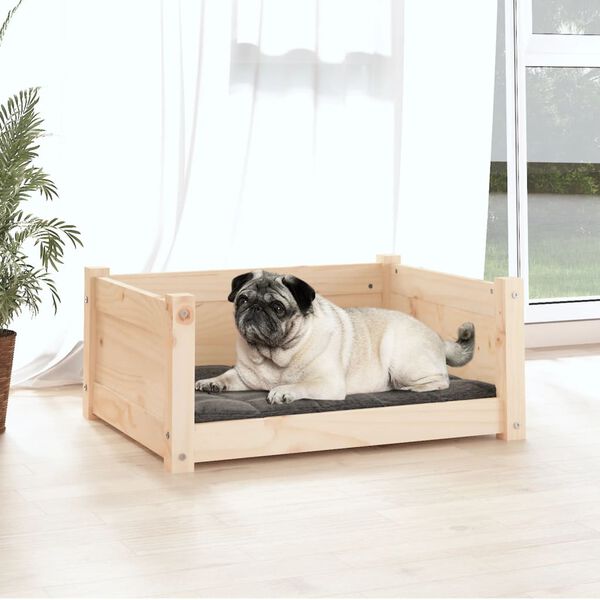 vidaXL Dog Bed 65.5x50.5x28 cm Solid Pine Wood