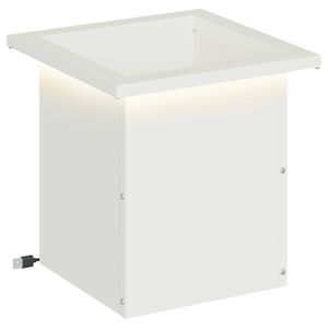 vidaXL Garden Planter with LED White 30 x 30 x 30 cm Steel
