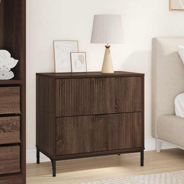 vidaXL Bedside Table Brown oak 63.5 x 36 x 61 cm Engineered wood