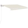 vidaXL Manual Retractable Awning with LED 350x250 cm Cream