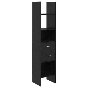 vidaXL Book Cabinet Black oak 40 x 35 x 180 cm Engineered wood