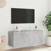 vidaXL TV Wall Cabinet with LED Lights Concrete Grey 100x35x41 cm