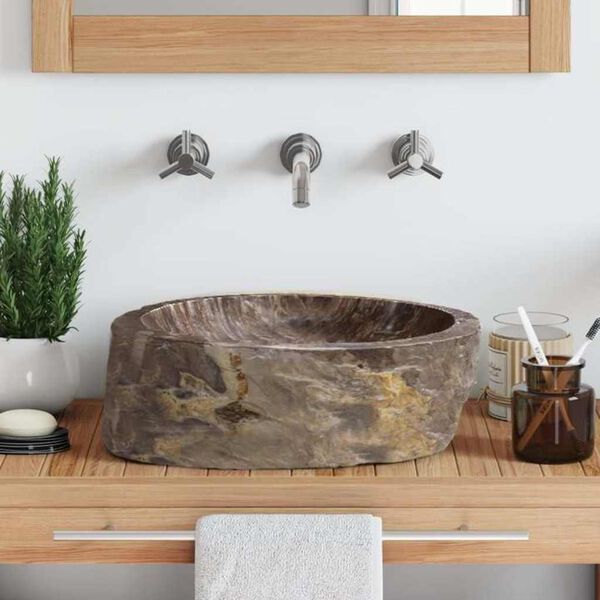 vidaXL Sink 45x35x15 cm Fossil Stone Cream