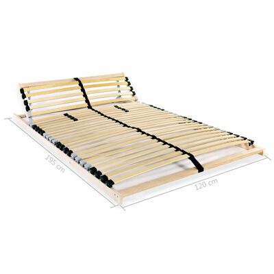 vidaXL Slatted Bed Base with 28 Slats 7 Zones 120x200 cm