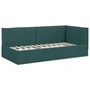 vidaXL Corner Bed Frame Dark Green 90 cm x 200 cm Velvet