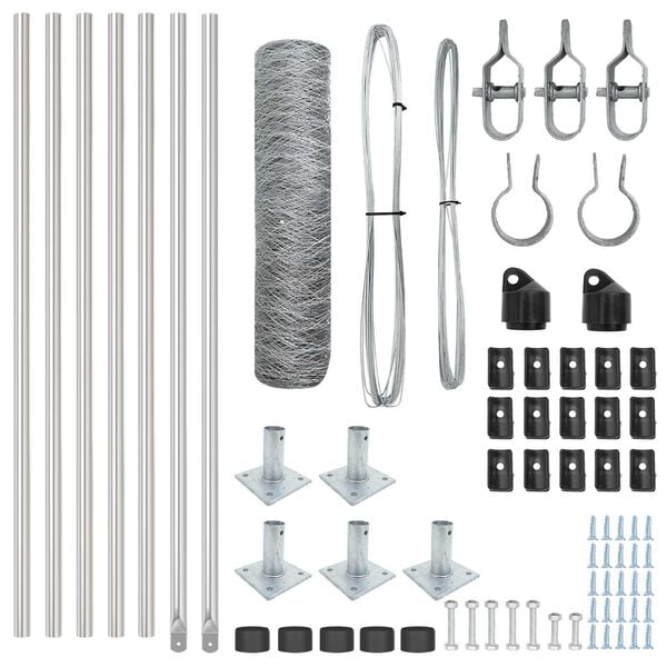 vidaXL Fence Post Silver 10 x 0.6 m (50 mm mesh) Steel