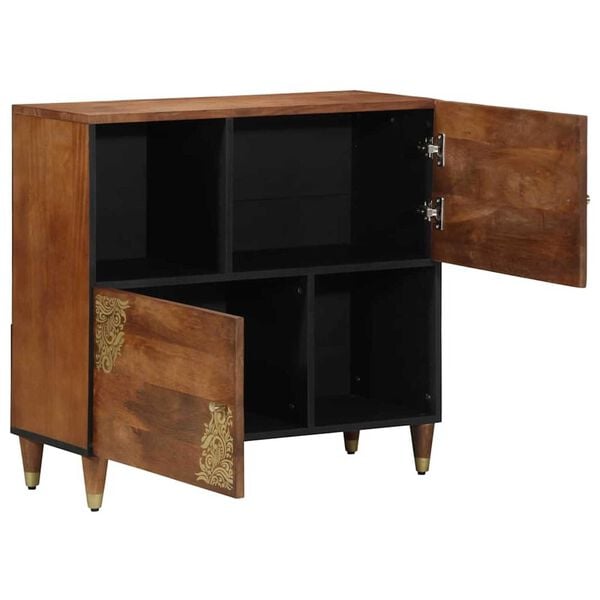 vidaXL Sideboard with Shelf Brown 80 x 33 x 75 cm Solid Mango Wood