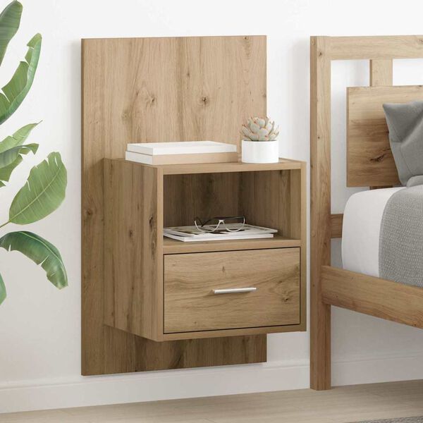 vidaXL Bedside Cabinet with Drawer 2 pcs Artisan Oak 50 x 32.5 x 80cm