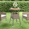 vidaXL Garden Table Ø60x75 cm Acacia Wood and Poly Rattan Grey