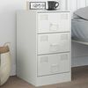 vidaXL Bedside Cabinet White 34.5x39x62 cm Steel