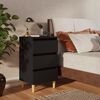 vidaXL Bed Cabinet with Solid Wood Legs Black 40x35x69 cm