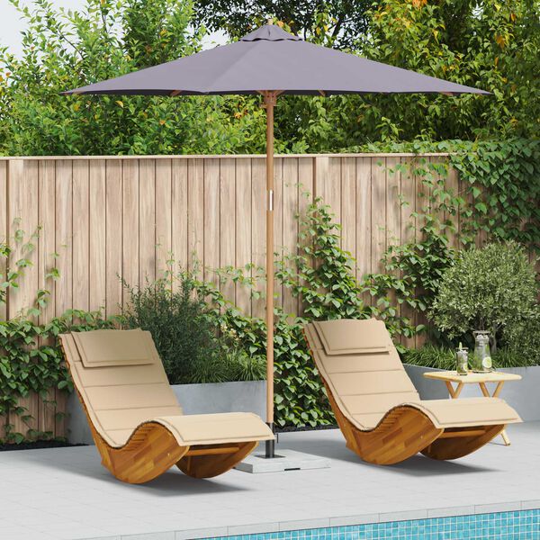 vidaXL Garden Parasol Dark Grey &Oslash; 270 x 260 cm Bamboo