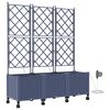 vidaXL Garden Planter with Irrigation&Wheels 3 pcs Grey PP