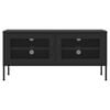 vidaXL TV Cabinet Black 105x35x50 cm Steel