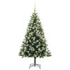 vidaXL Artificial Hinged Christmas Tree with Flocked Snow 150 cm
