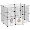 vidaXL 20-Panel Pet Cage with Door Black 35x35 cm Steel