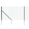 vidaXL Wire Mesh Fence with Spike Anchors Green 0.8x10 m