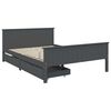 vidaXL Bed Frame without Mattress Dark Grey Solid Wood Pine 160x200 cm (322206+321990)