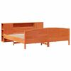vidaXL Bookcase Bed without Mattress Wax Brown 200x200cm Solid Wood Pine
