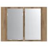vidaXL LED Mirror Cabinet Artisan Oak 60x12x45 cm Engineered Wood