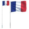 vidaXL France Flag and Pole 5.55 m Aluminium
