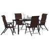 vidaXL Garden Dining Set Height-Adjustable 5 pcs Brown Poly rattan