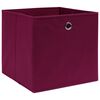 vidaXL Storage Boxes 10 pcs Dark Red 32x32x32 cm Fabric