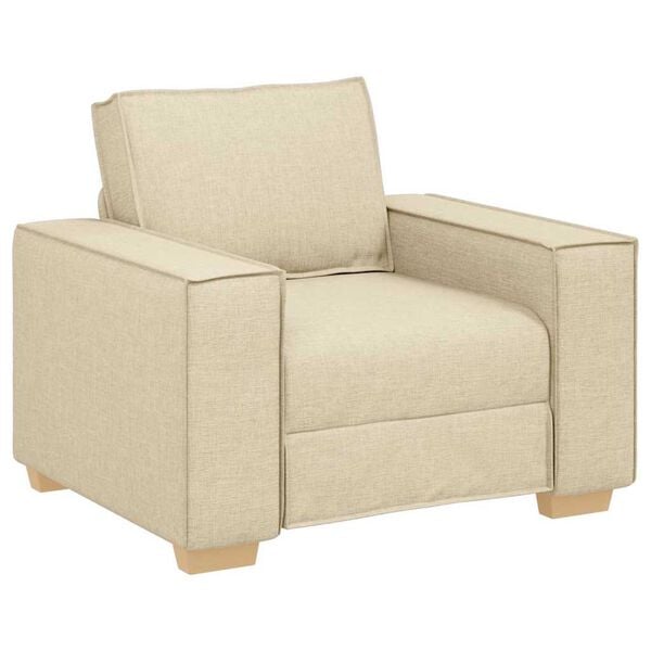 vidaXL Sofa 3 pcs Cream Fabric