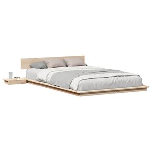 vidaXL Bed Frame Brown 135 x 190 cm Wood