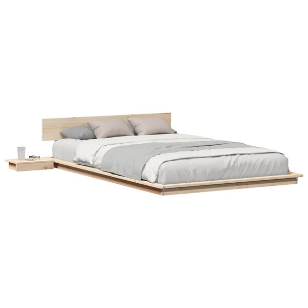 vidaXL Bed Frame Brown 135 x 190 cm Wood