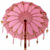 vidaXL Parasol with Base Pink 95 x 95 x 260 cm Cotton and Wood