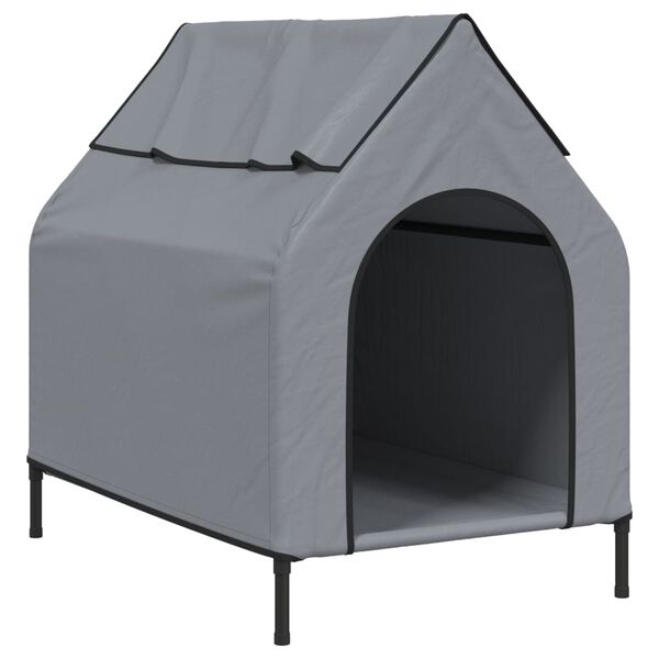 vidaXL Dog House Light Grey Oxford Fabric and Steel