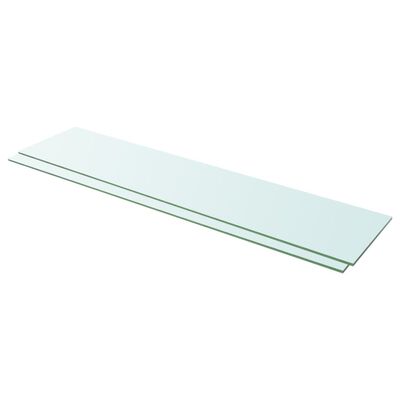 vidaXL Shelves 2 pcs Panel Glass Clear 110x25 cm