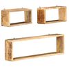 vidaXL Wall Cube Shelf | Brown | Solid mango wood | Set of 3 | Wall Cube Shelf