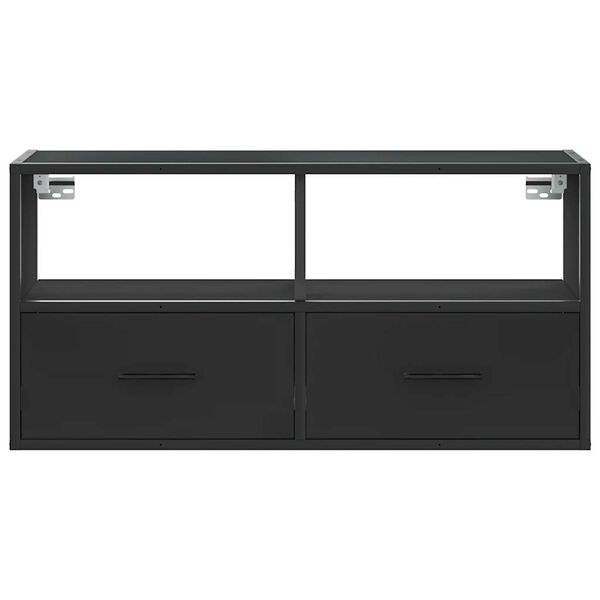 vidaXL TV Cabinet Black 80x31x39.5 cm Engineered Wood and Metal