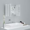 vidaXL LED Bathroom Mirror Cabinet High Gloss White 60x12x45 cm Acrylic