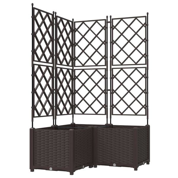 vidaXL Garden Planter 3 pcs Brown 80 x 80 x 143 cm Steel