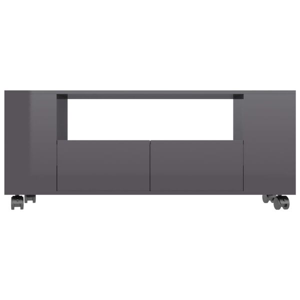 vidaXL TV Cabinet High Gloss Grey 120x35x48 cm Engineered Wood