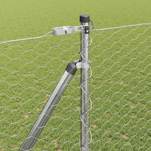 vidaXL Fence Post Silver 50 x 1.6 m (36 mm mesh) Steel