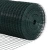 vidaXL Fence with Post Green 0.6 x 25 m Steel and PVC