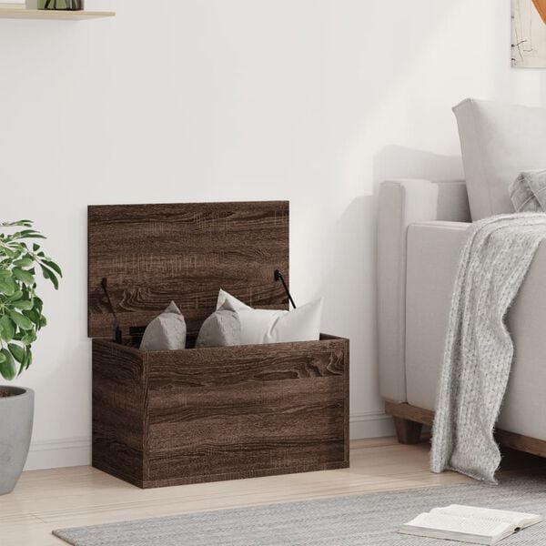 vidaXL Storage Box Brown Oak 60x35x35 cm Engineered Wood