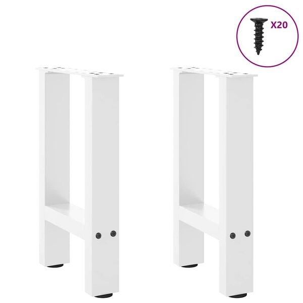 vidaXL Coffee Table Legs White 2 pcs 38x(42-43) cm Steel