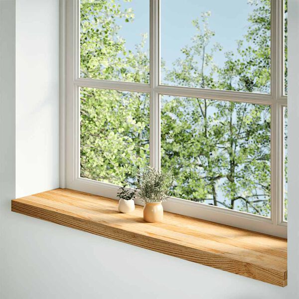 vidaXL Window Sills 2 pcs Light Brown 120x30x2 cm Solid Wood Oak
