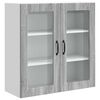 vidaXL Wall Glass Cabinet PORTO Grey Sonoma 80 x 31 x 80 cm