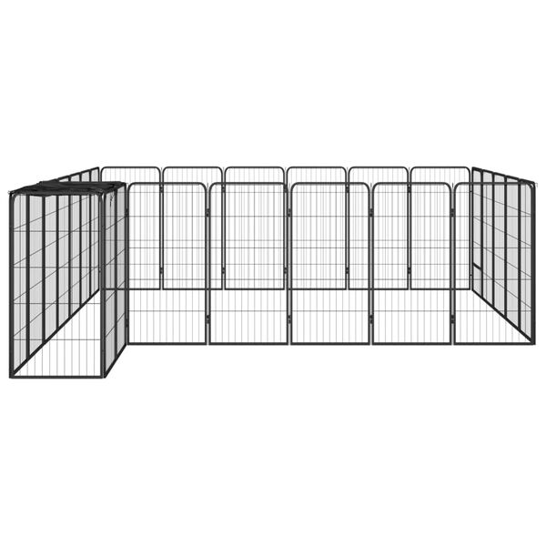 vidaXL 26-Panel Dog Playpen Black 50x100 cm Powder-coated Steel