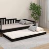 vidaXL Bed Frame without Mattress Black 90x190 cm Single Solid Wood Pine