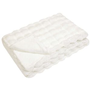 vidaXL Anti-Slip Faux Rabbit Fur Blanket Olite White 150 x 220 cm