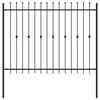 vidaXL Spike Fence Black 200 x 200 cm Powder-Coated Steel